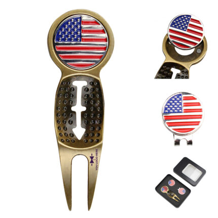 Metal Golf Pitch Fork with Ball Marker