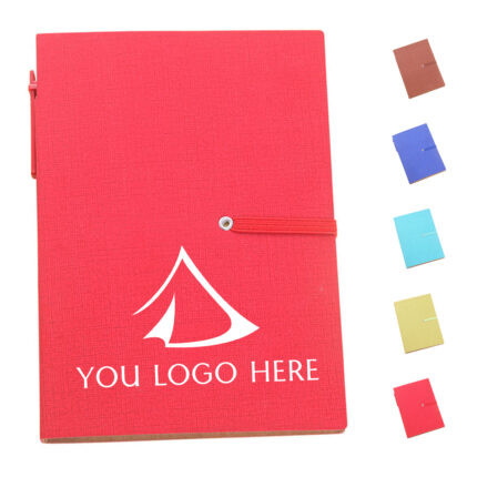 Notebook with Sticky Note and Pen