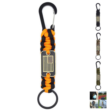 Braided Paracord Keychain with Carabiner Clip