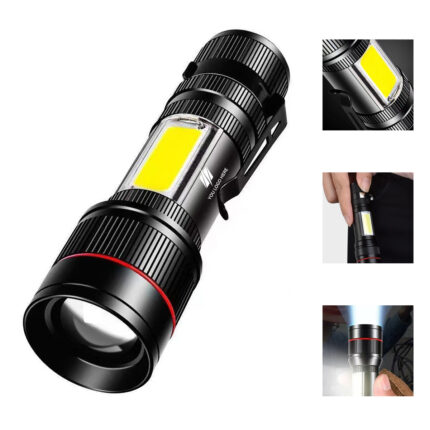 Zoomable USB LED Flashlight with Clip