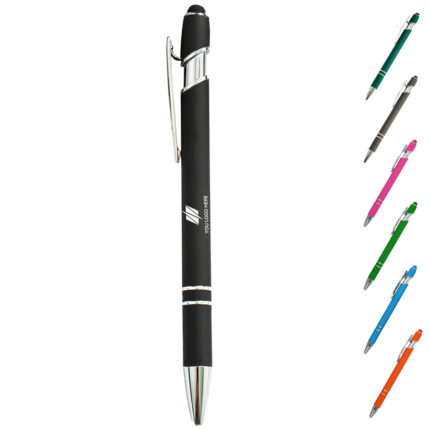 2-in-1 Soft Touch Metal Ballpoint Pen