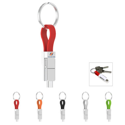 3-in-1 Portable Magnetic Data Cable with Keychain