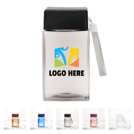 17oz Rectangular Clear Plastic Water Bottle with handle