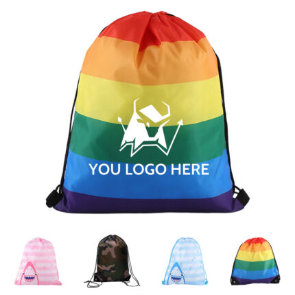 Rainbow Drawstring Backpack