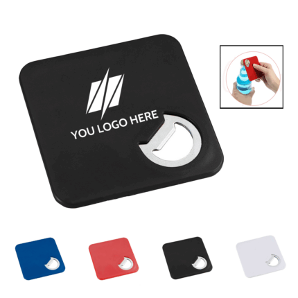 2-in-1 Square Coaster with Bottle Opener