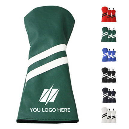 Interchangeable Leather Golf Head Cover with Number Plate